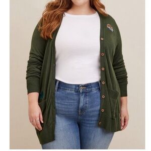 TORRID NWT STAR WARS THE MANDALORIAN BUTTON FRONT CARDIGAN SWEATER